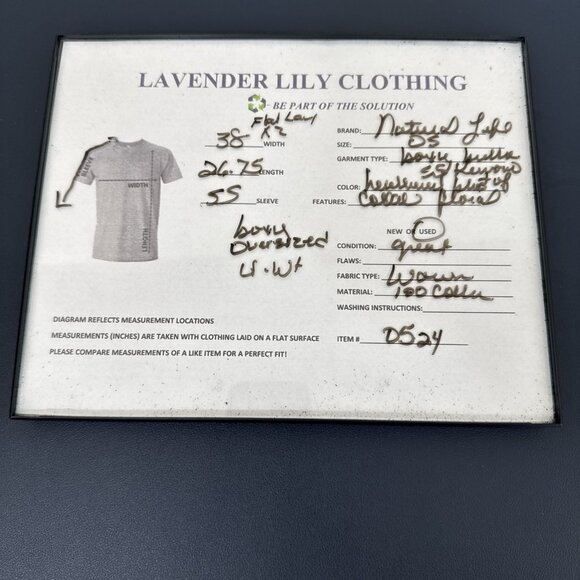 Natural Life Kelly Women's OS Oversized Boxy SS Kimono Top Heathered Blue Floral - Picture 9 of 9